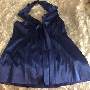 Beautiful blue Silk halter top